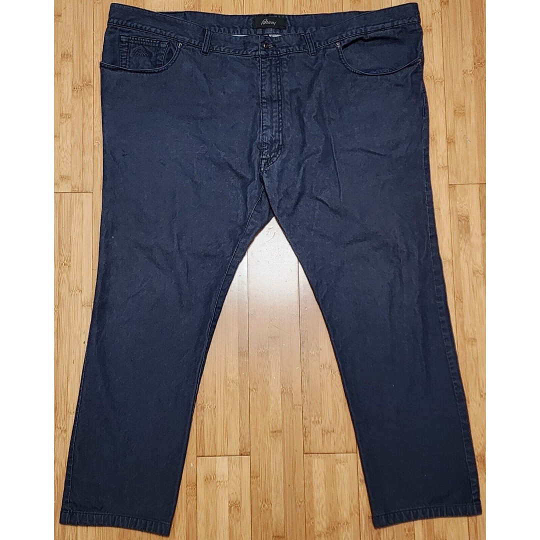 Brioni Campiglio Slim Fit Men’s 51 Dark Blue Casual Designer Jeans Made In Italy
