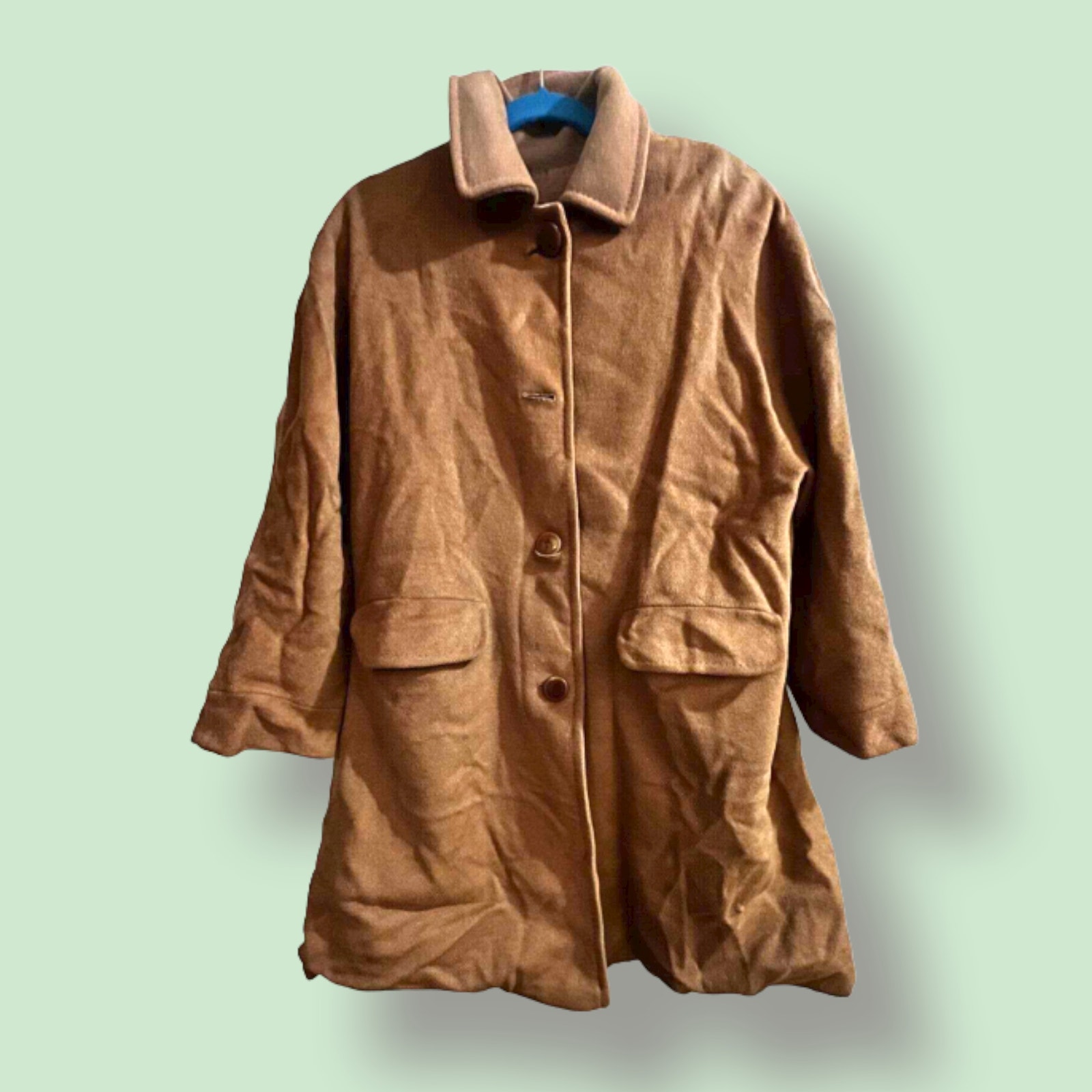 Burberry Wool Coat SZ: 31.5 / 40 cm Color: Dark Camel