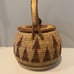 Vintage Papua New Guinea Round Hand Woven Buka Basket W/Lid And Handle