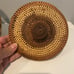 Vintage Papua New Guinea Round Hand Woven Buka Basket W/Lid And Handle