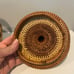 Vintage Papua New Guinea Round Hand Woven Buka Basket W/Lid And Handle