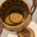 Vintage Papua New Guinea Round Hand Woven Buka Basket W/Lid And Handle