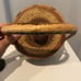 Vintage Papua New Guinea Round Hand Woven Buka Basket W/Lid And Handle