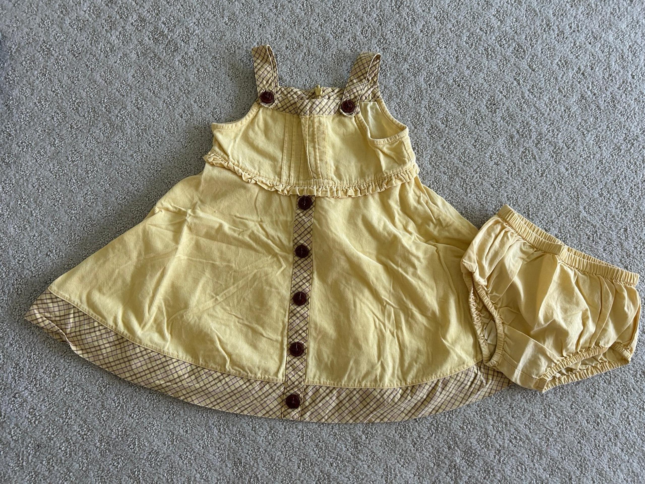 Gymboree corduroy dress + bloomers Yellow Equestrian Club Size 3T 3 EUC