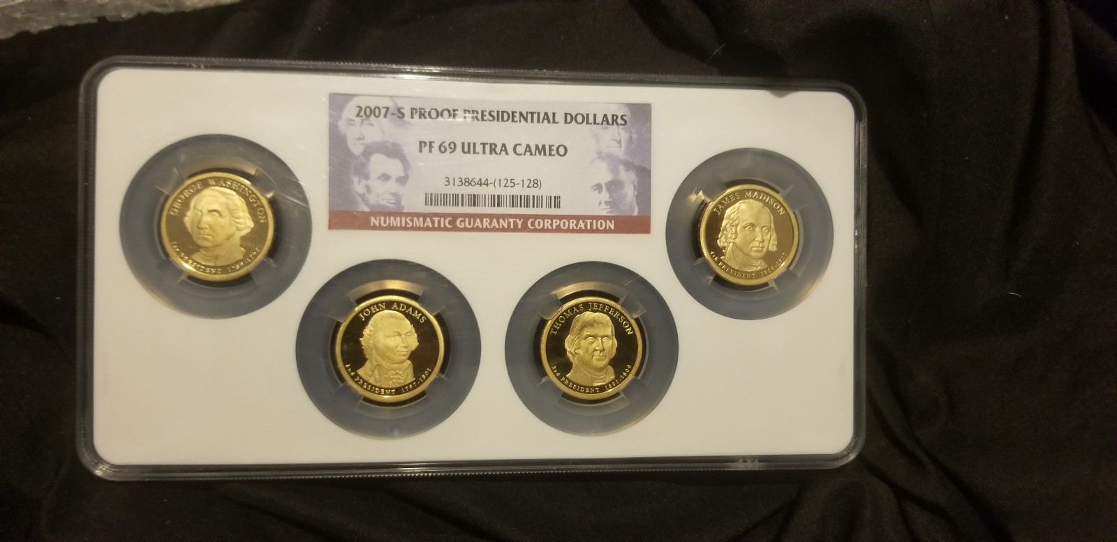 2007 S Proof Presidential dollars PF 69 Ultra Cameo 4 coin set