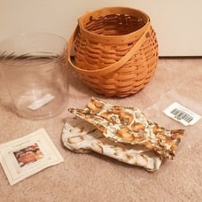 Longaberger 2001 Pumpkin Patch Basket Combo : Basket, Liner & Protector - NEW!