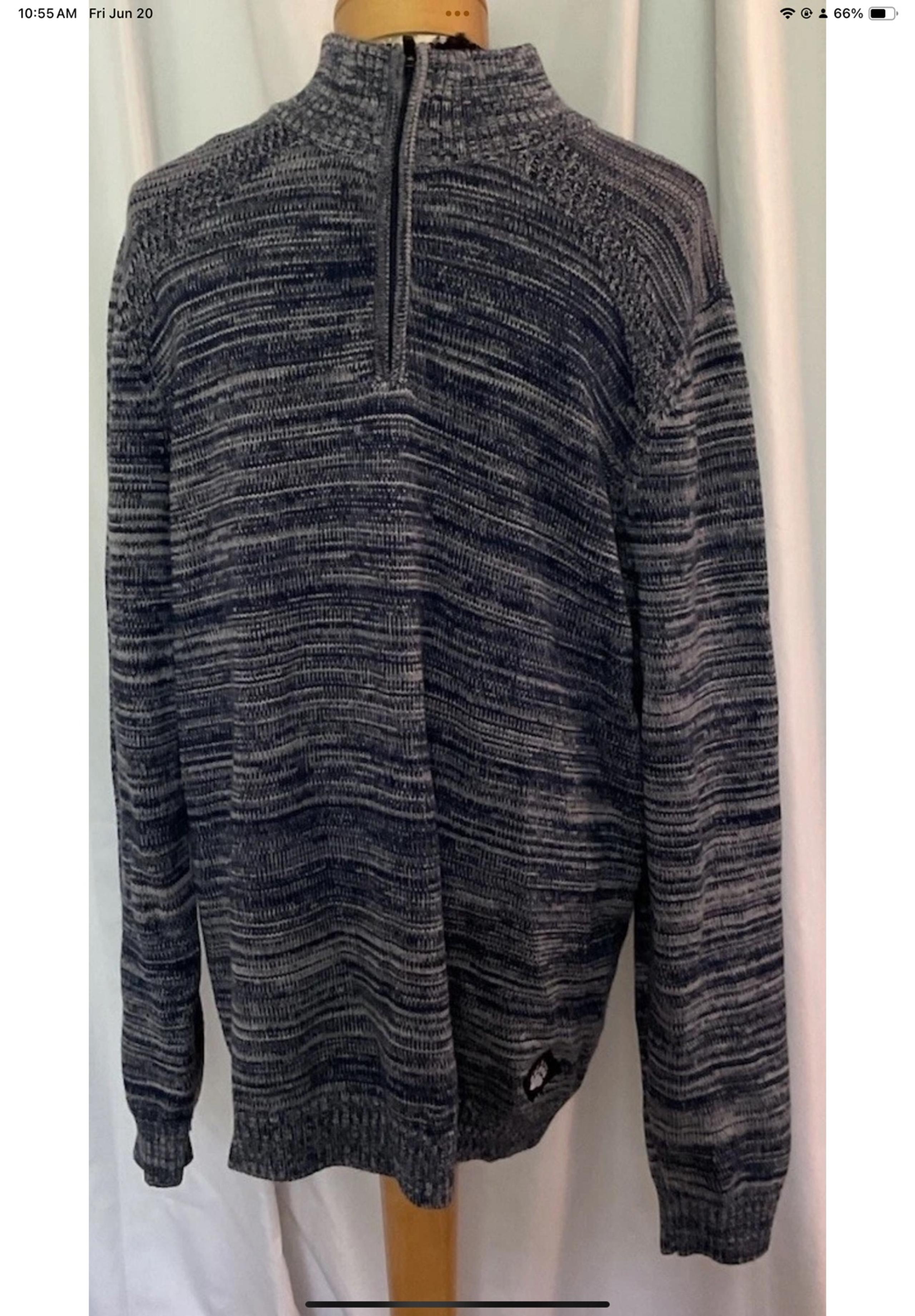 Alaskan Hardgear Duluth Merino Wool 1/4 Zip Sweater Mens L Heather Blue