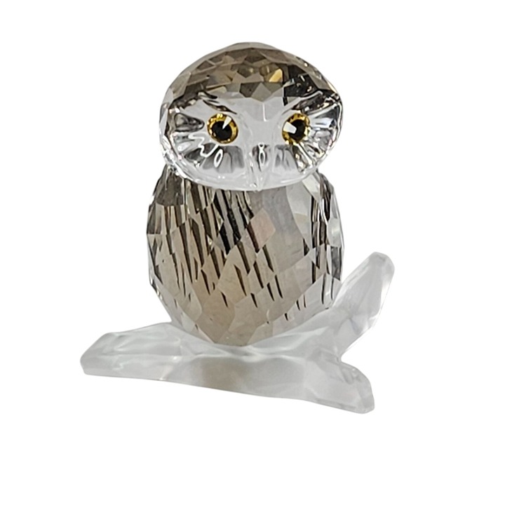Swarovski Crystal Owl Figurine Medium Brown #1003326 Austria