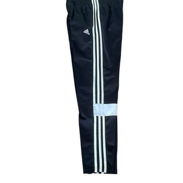 Nearly New! Adidas Black Soccer Pants Blue White Stripe - Unique Style - Men’s X
