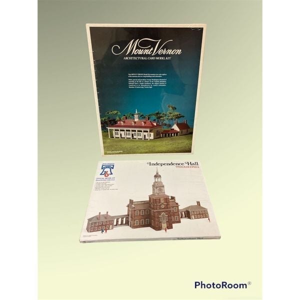 TWO (2) Model Kits Independence Hall Philadelphia & Mount Vernon Vintage Landmar