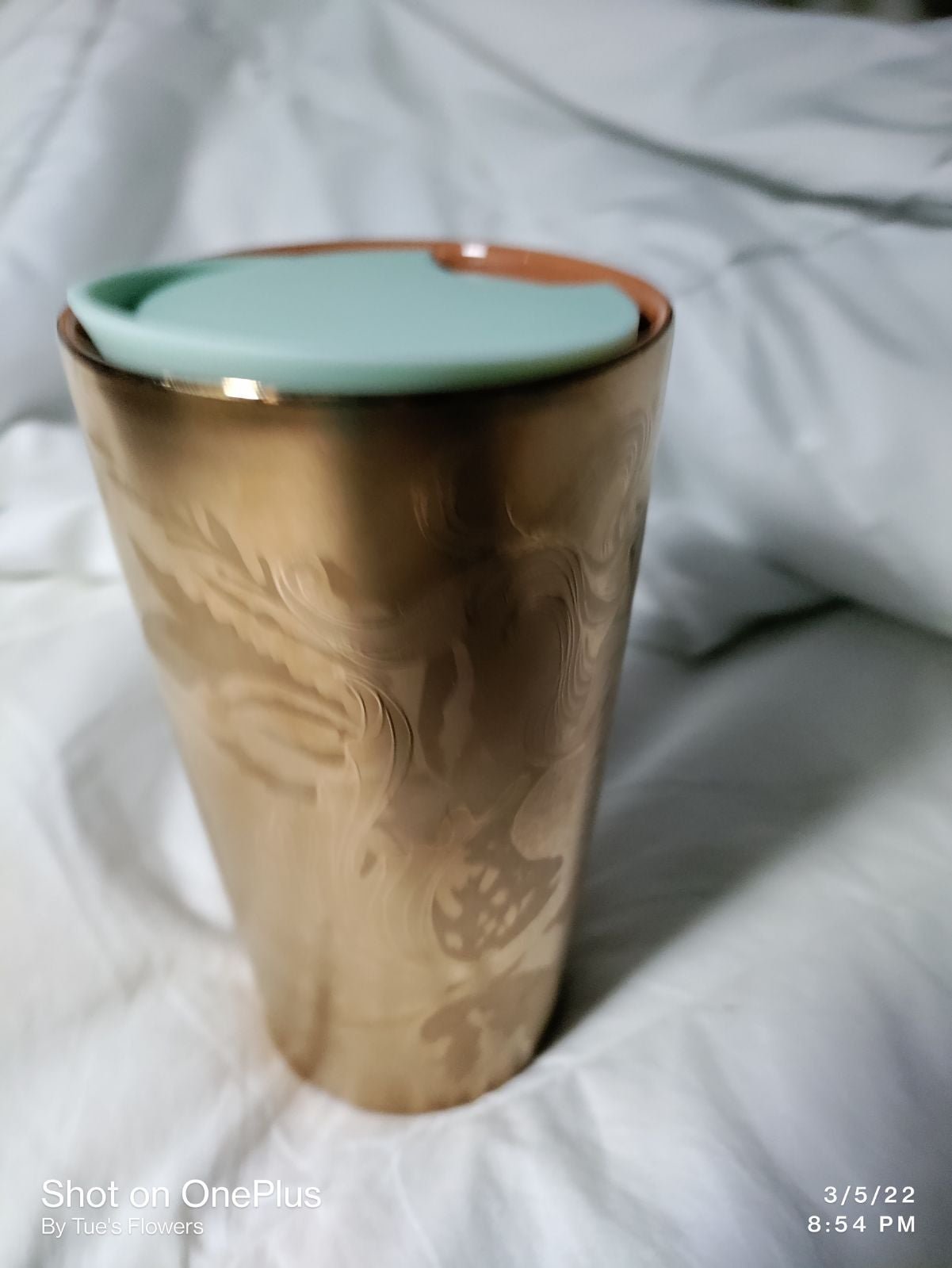 GOLD MERMAID STARBUCKS TUMBLER, CERAMIC