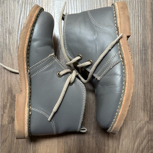 La Coqueta Gray 100% Leather Kids Chuka Desert Boots EU31/US13 Made in Spain