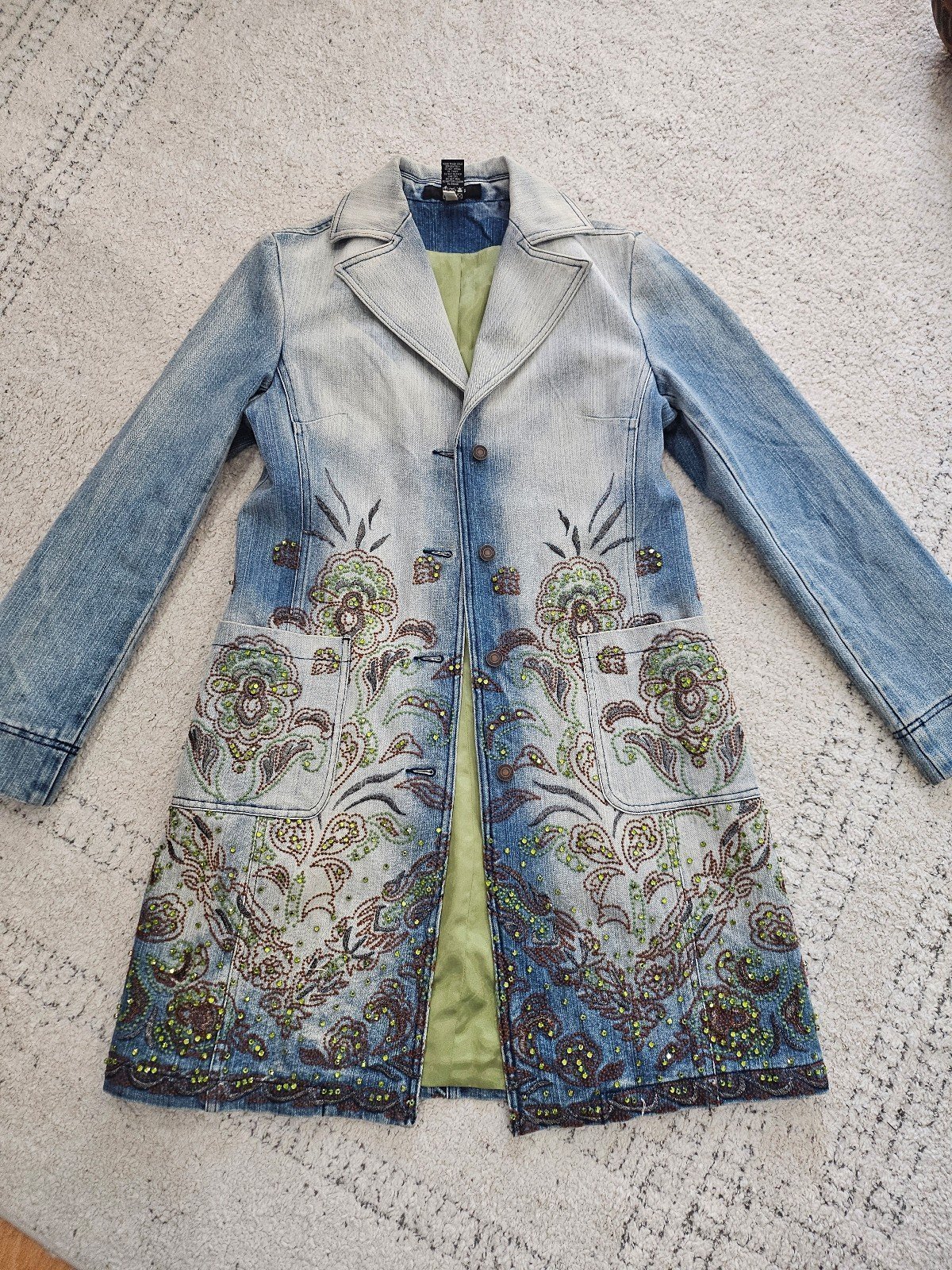 Vintage Express Embellished/Embroidered Denim Coat