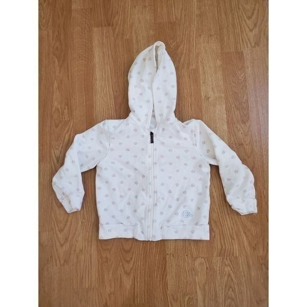 Young Versace Girls' Hoodie Full Zip Sweatshirt - size 24 months in White/Pink.