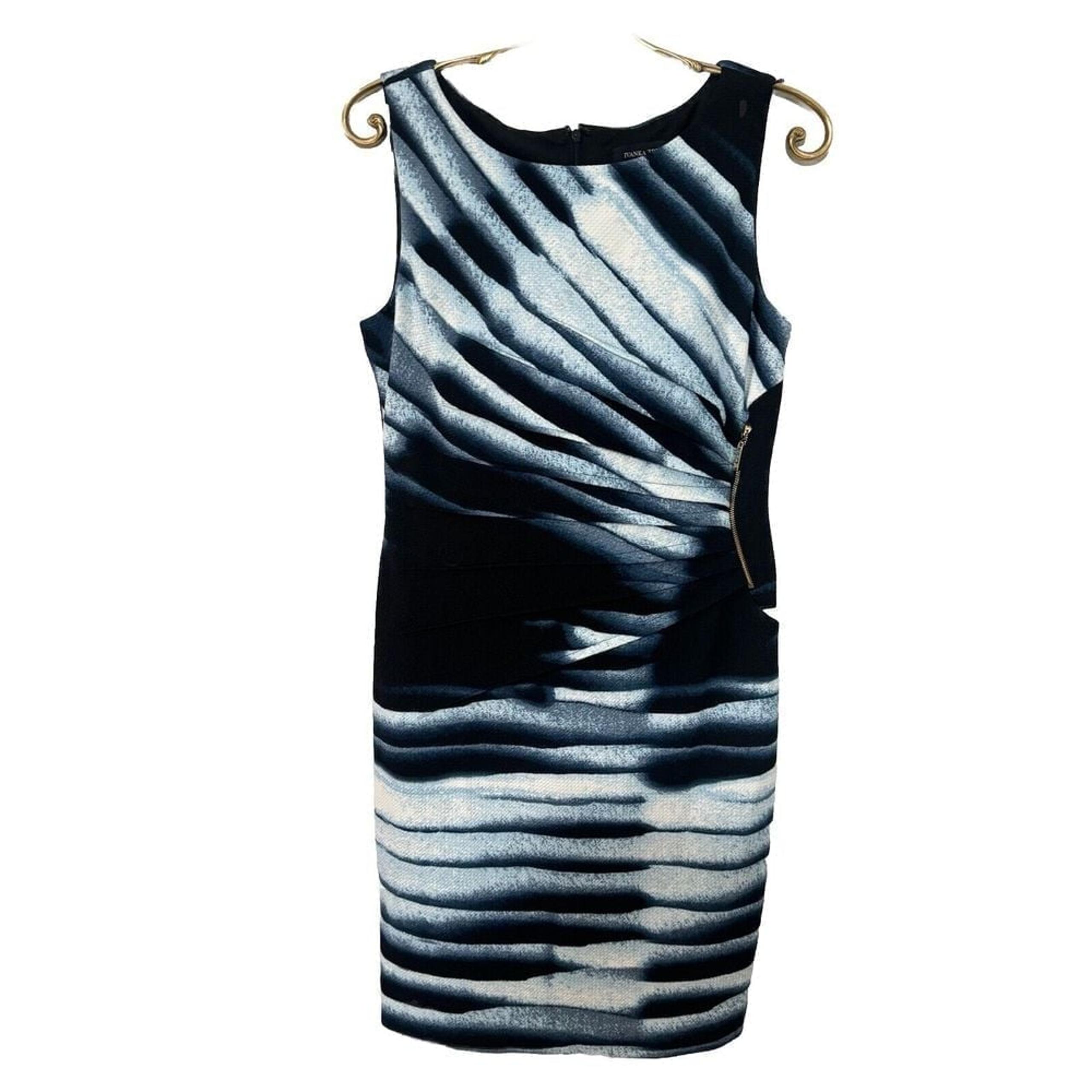Ivanka Trump Navy Sleeveless Ruched Dress, Woman's Sheath Medium