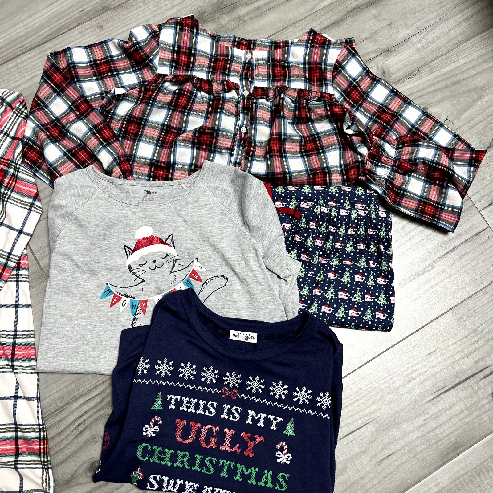 Girls Holiday Christmas Crewcuts Vineyard Vines Pajama Pants Gown Lot Large- XL