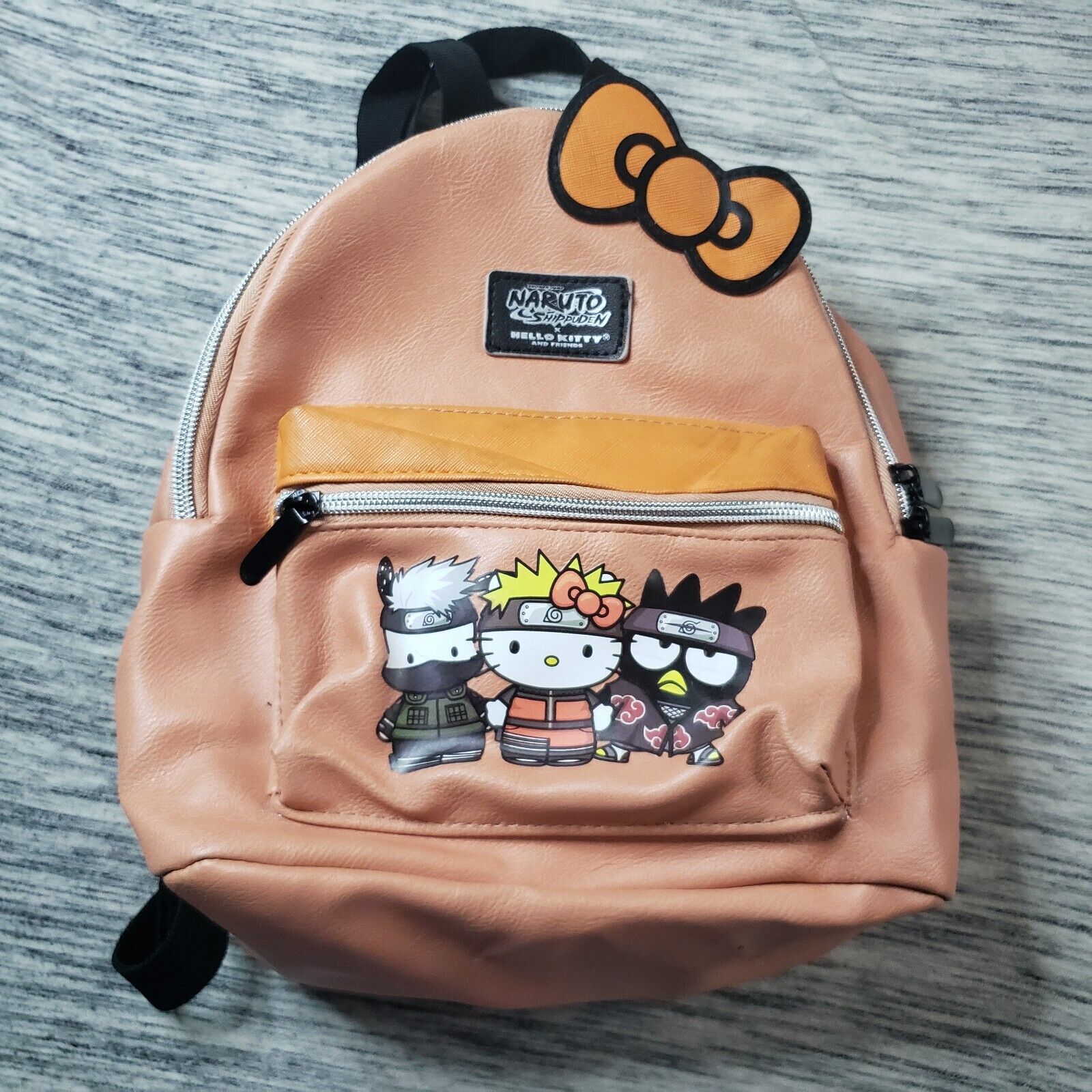 Hello Kitty x Naruto Shippuden Orange With Bow Mini Backpack Bag Purse