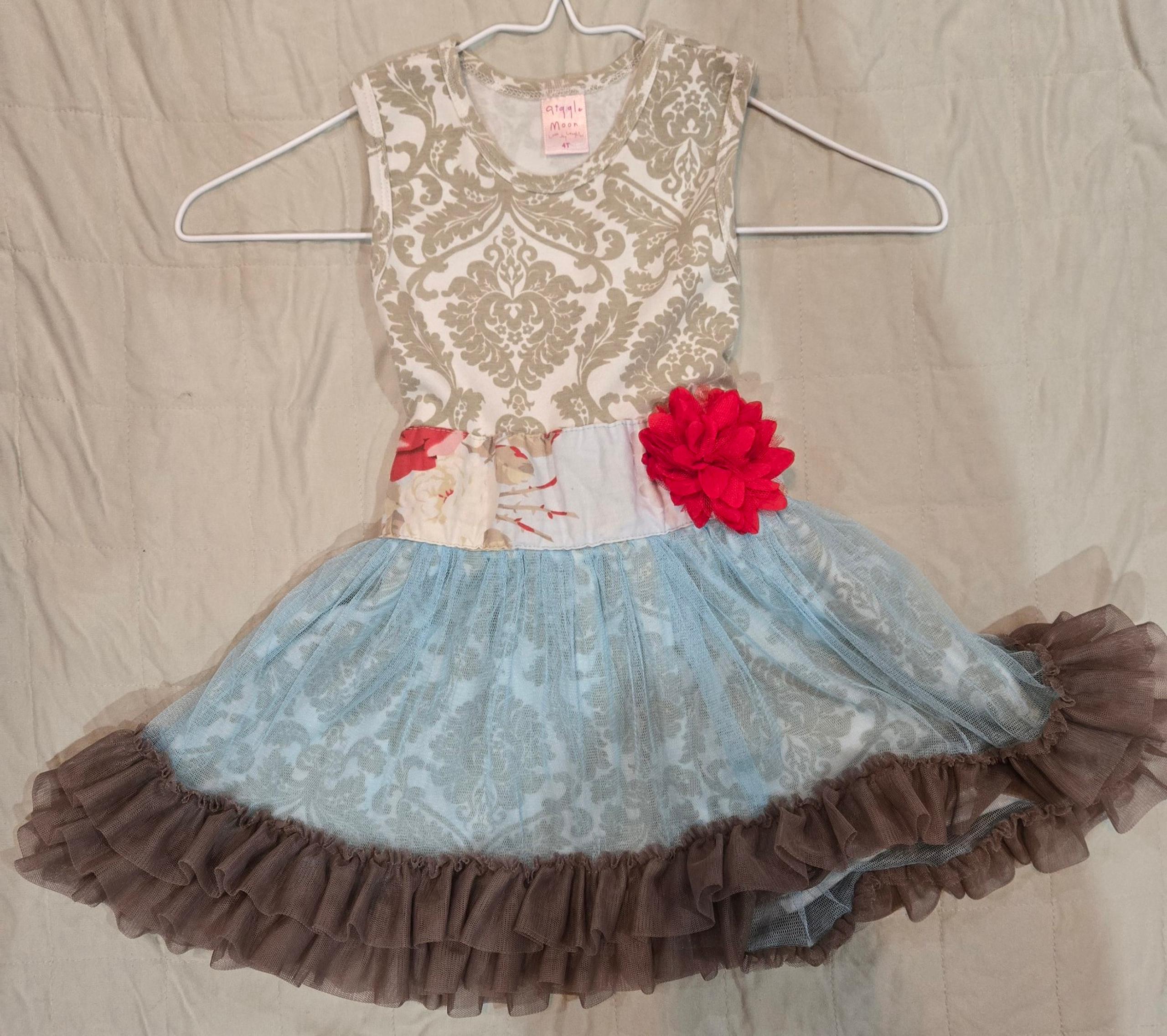 Giggle Moon 4t dress ruffle vguc