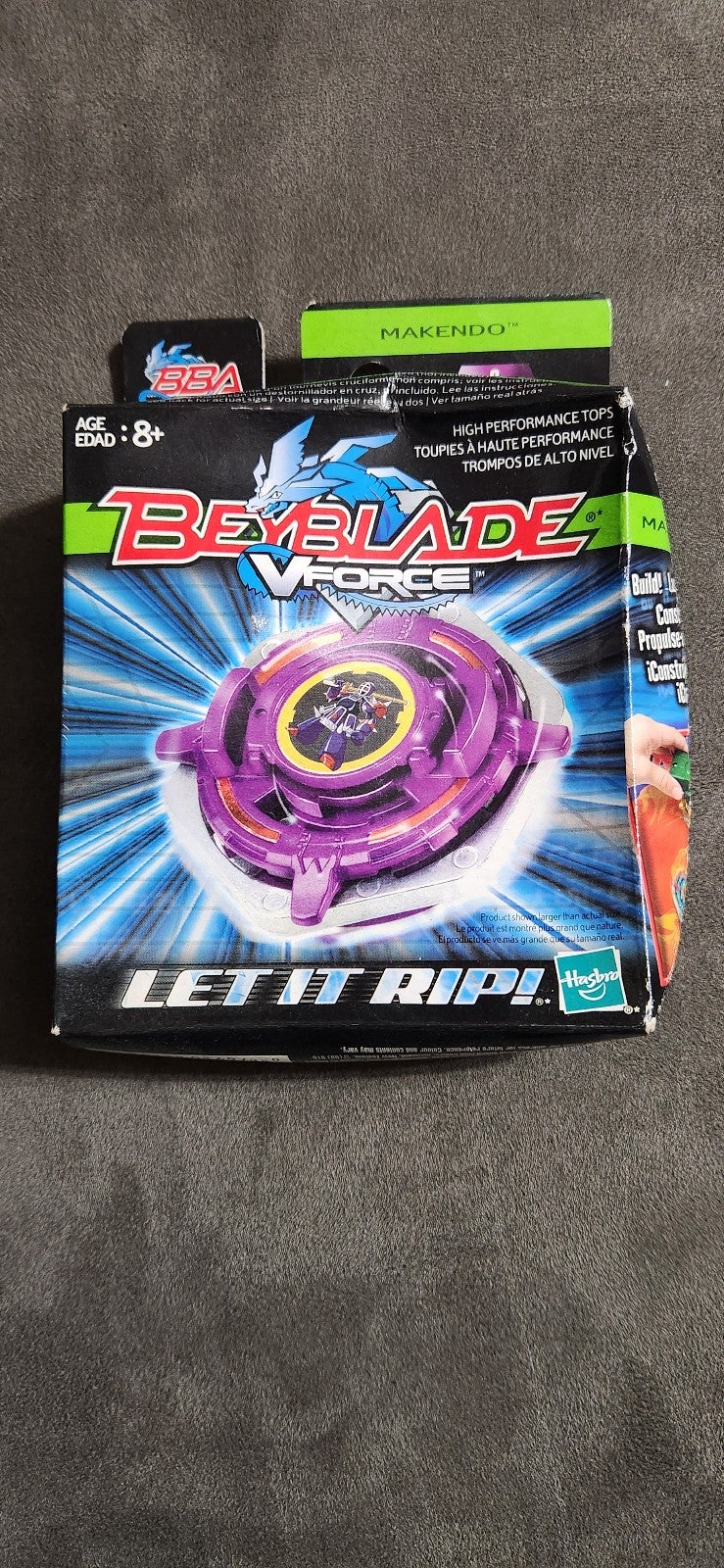 Rare Beyblade V Force Makendo Let It Rip 2003 Hasbro Sealed Attack Type 9