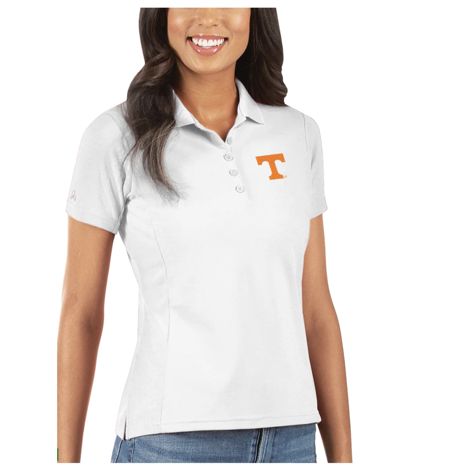 Antigua White Tennessee Volunteers Legacy Pique Polo Womens XS White Orange New