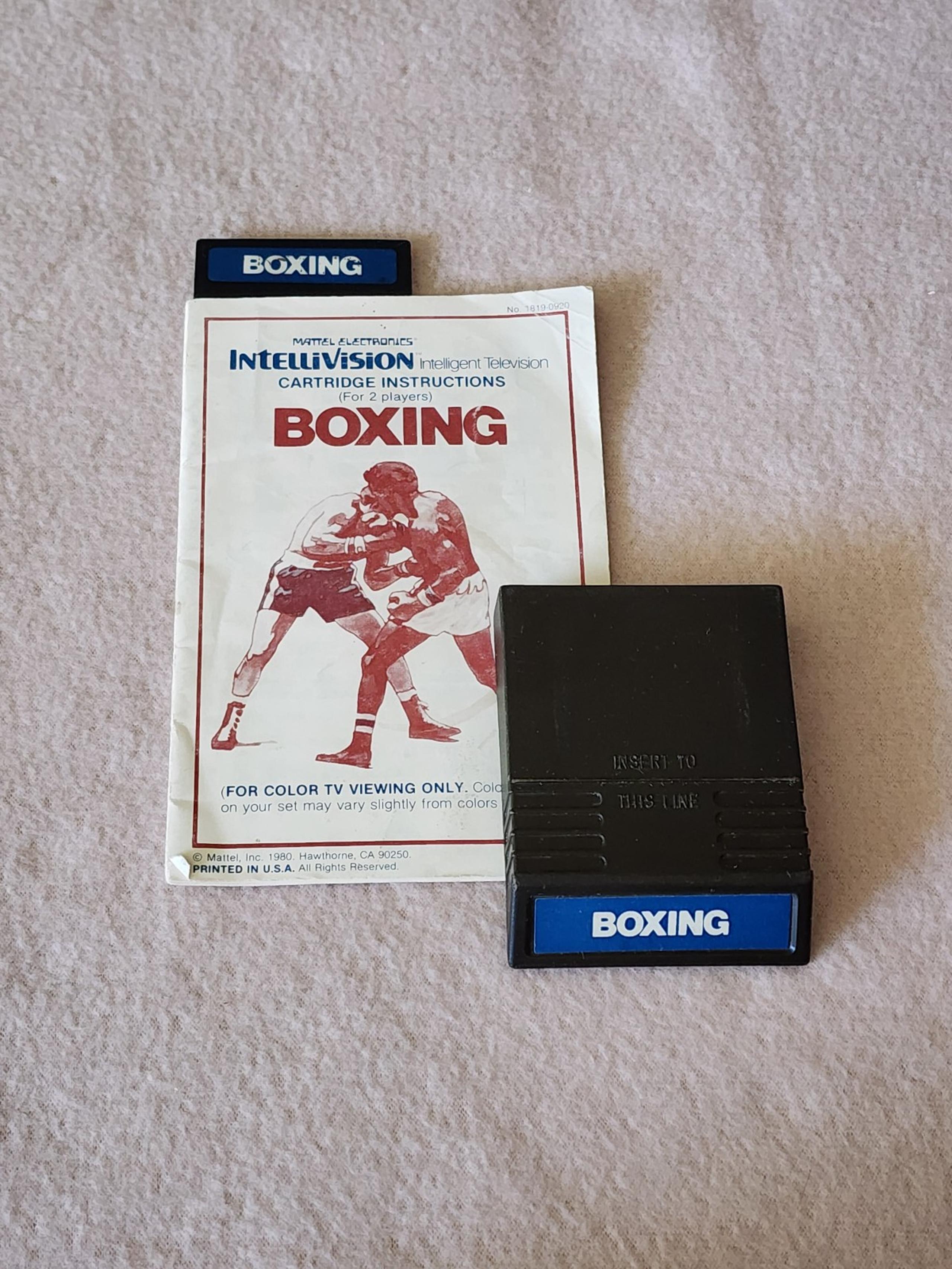 Intellivision Boxing Cartridge, Overlay Instructions Very Good Condition