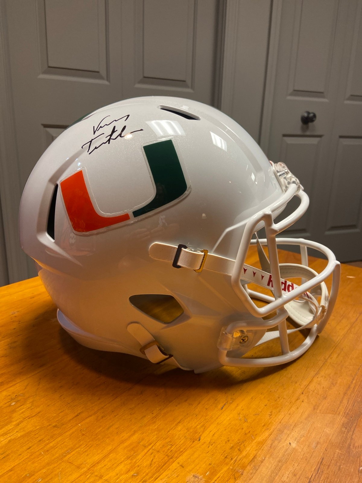 Vinny Testaverde Riddell speed replica Miami Hurricane helmet
