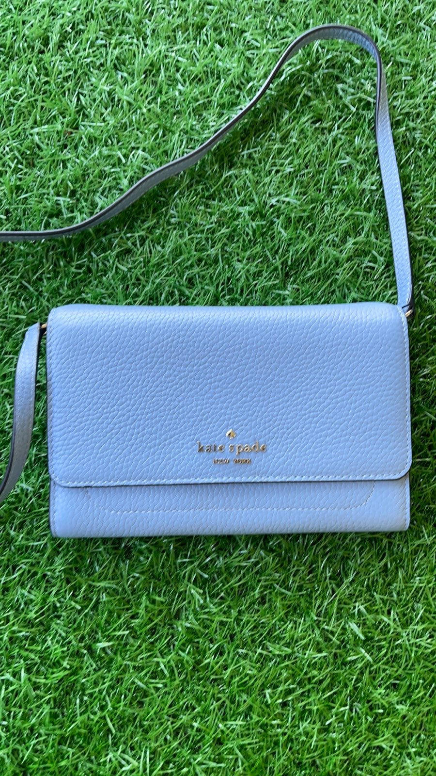 Kate Spade Pebble Leather Harlow Wallet On a String