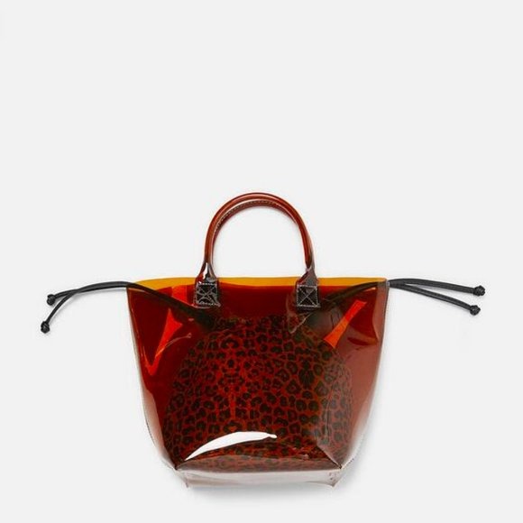 New Zara Vinyl Transparent Leopard Mini