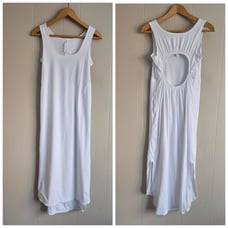 Lululemon Court Crush Tennis Dress back cut out tank dress midi length white 4