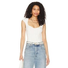 Revolve Free People Boss Babe Tank in Optic White Size Large NWT