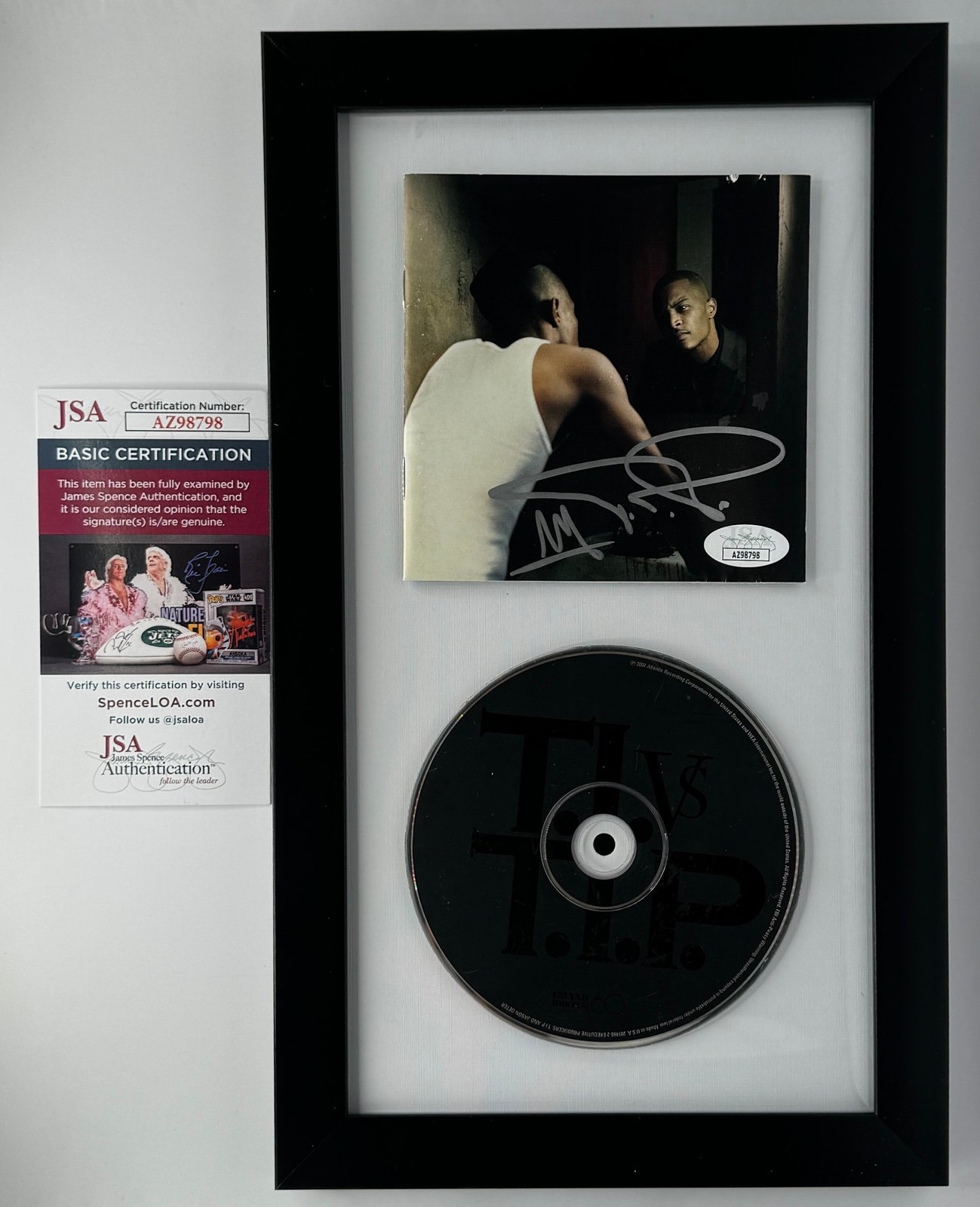 SIGNED AUTOGRAPHED T.I. vs T.I.P. HARRIS *IN FRAME* - JSA COA