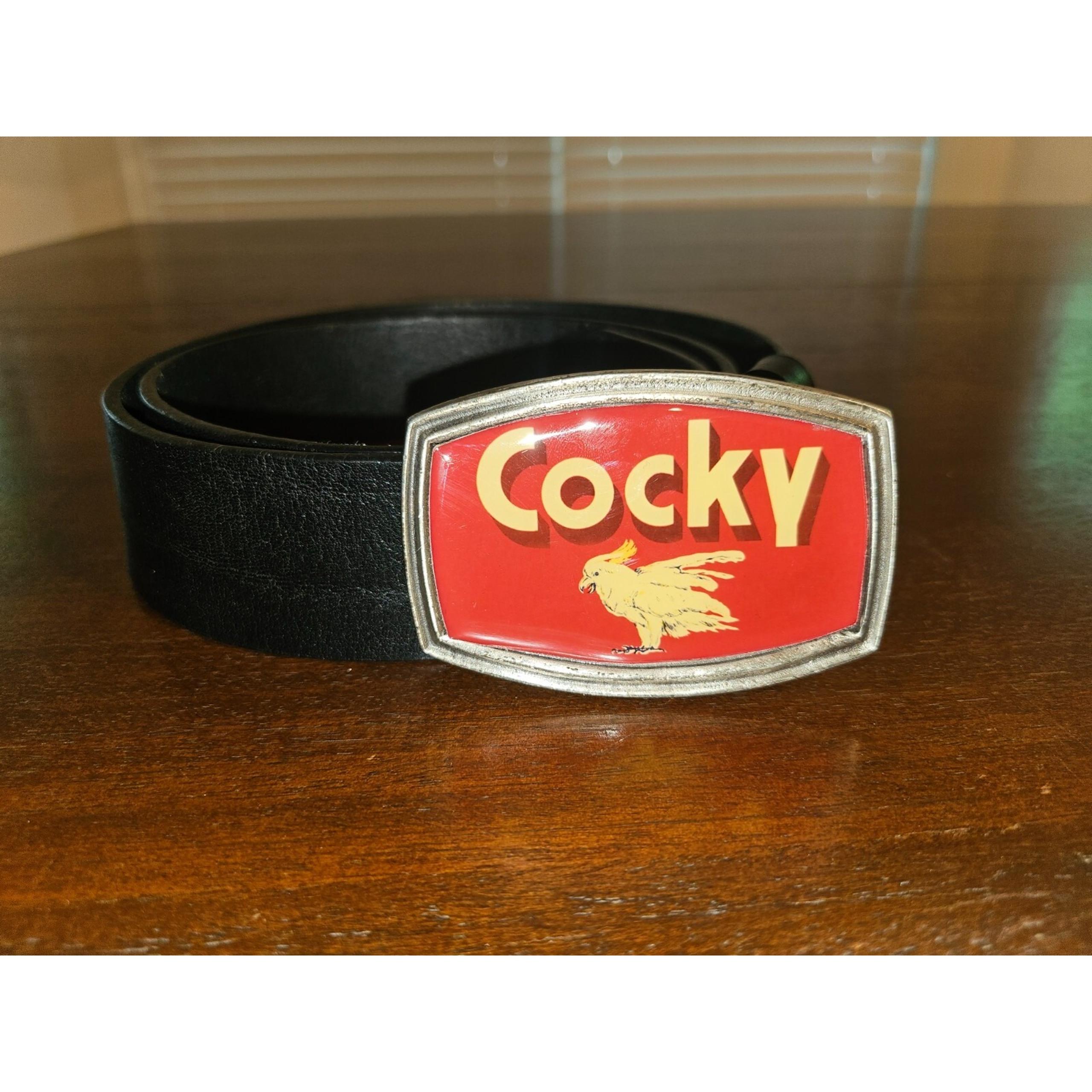 Guess Men's Belt Cocky Belt Buckle Black Size 34 Genuine Leather