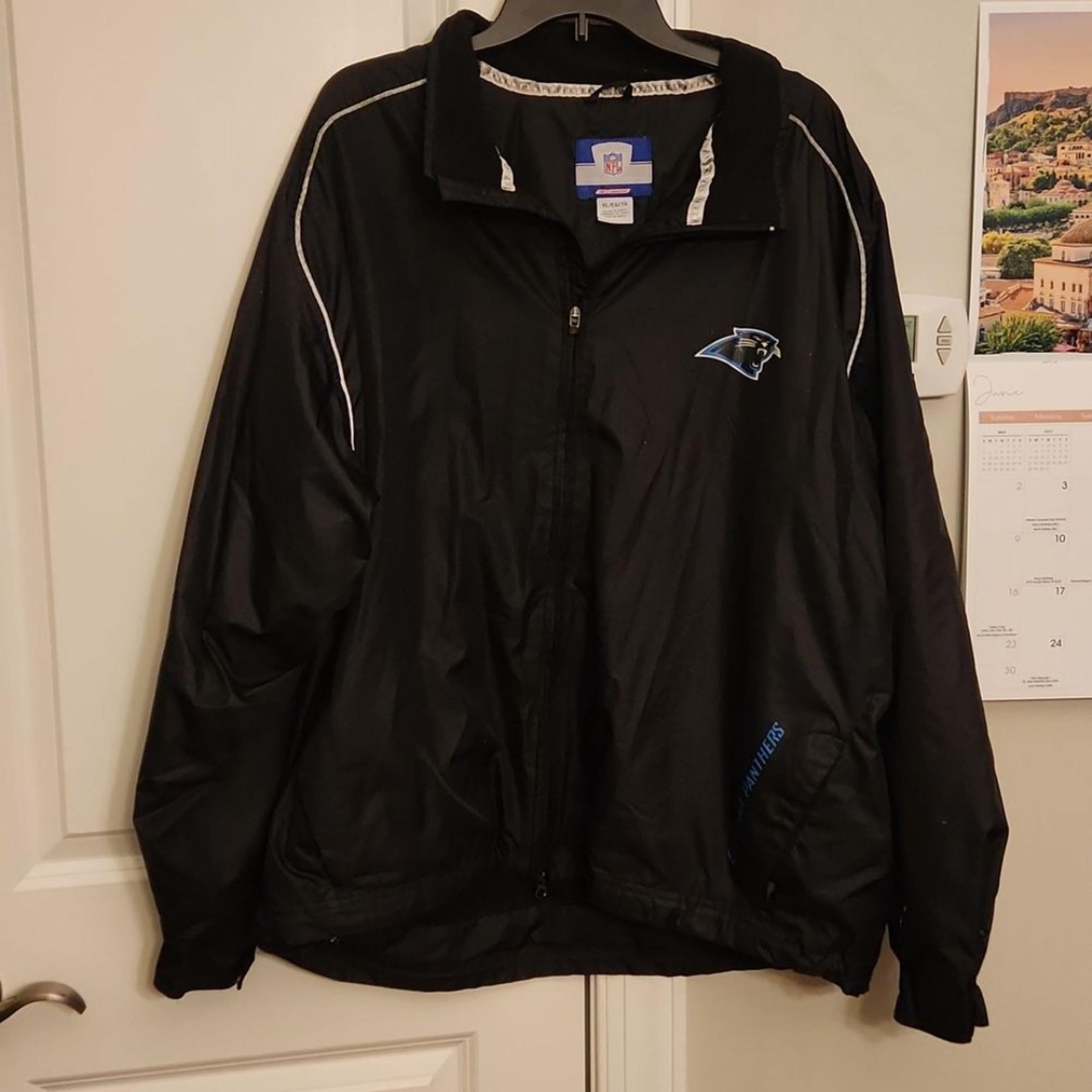 NFL Carolina Panthers Men's Black Windbreaker Jacket Size XL