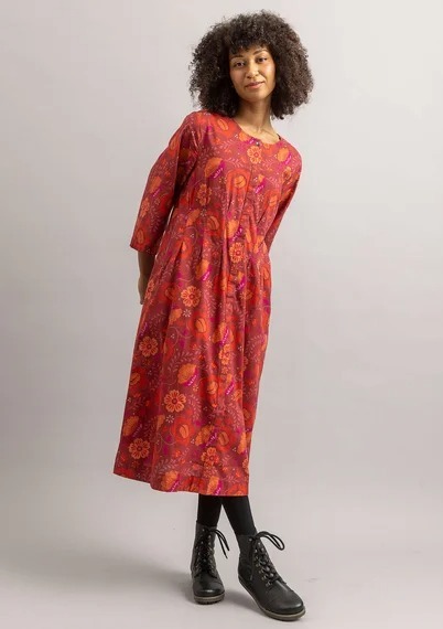 "Cleo" woven dress in organic cotton, XXL, Gudrun Sjoden