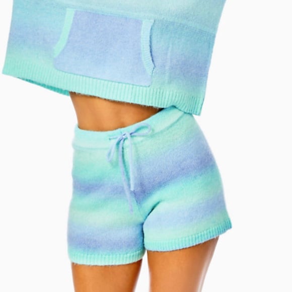 Lilly Pulitzer Wanetta Sweater Shorts XS Blue 118 NWT