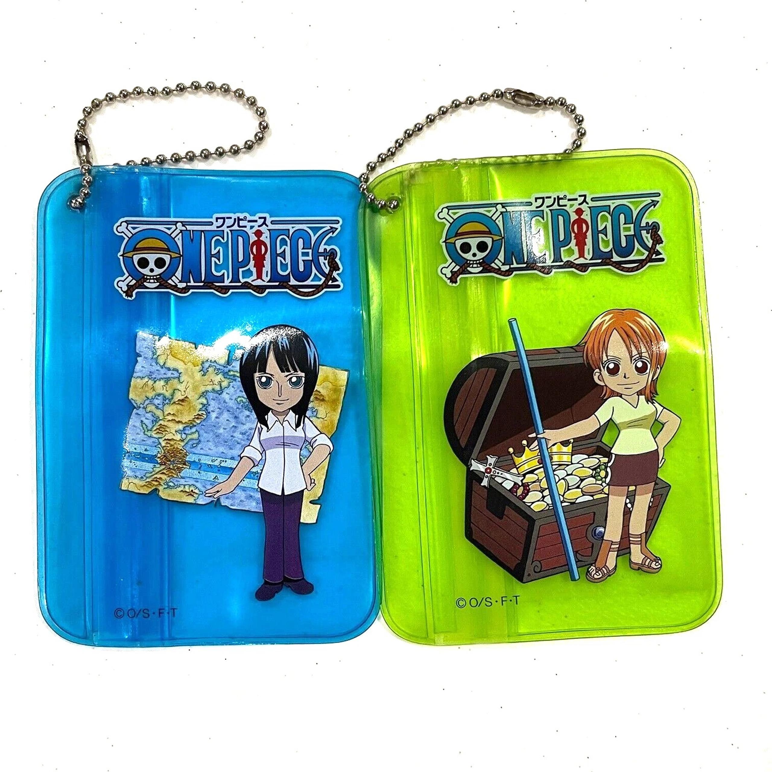 BB607 Lot of 2 Nico Robin & Nami Japanese One Piece 3" x 4" Pouch Keychain