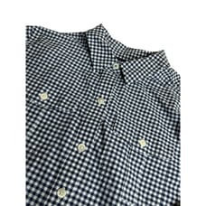 Vineyard Vines Performance Sz 2 Black/White Gingham Roll Tab Long Sleeve