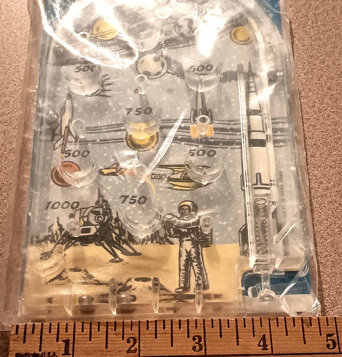 NOS Vintage MARX PIN-BALL GAME space age ROCKET PATROL toy UNPUNCHED RACK PACK