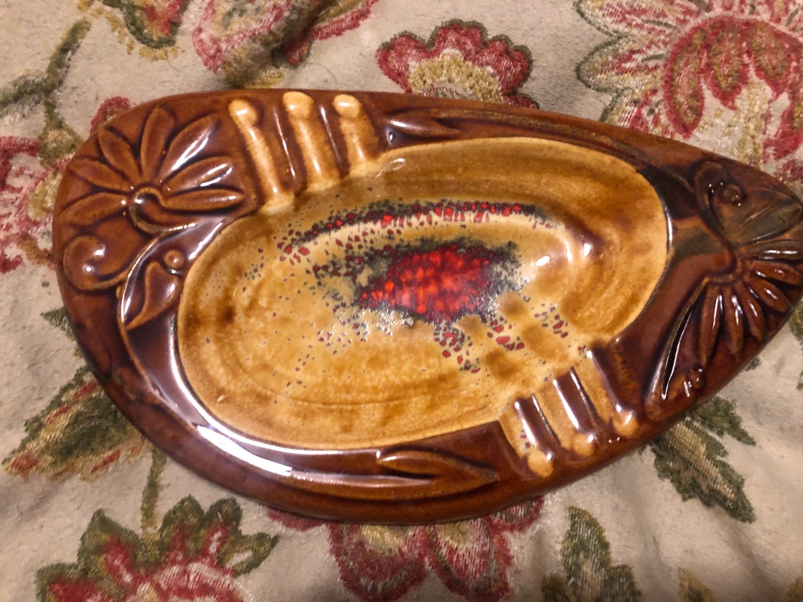 50s Retro Atomic Orange Ashtray..Mint Condition