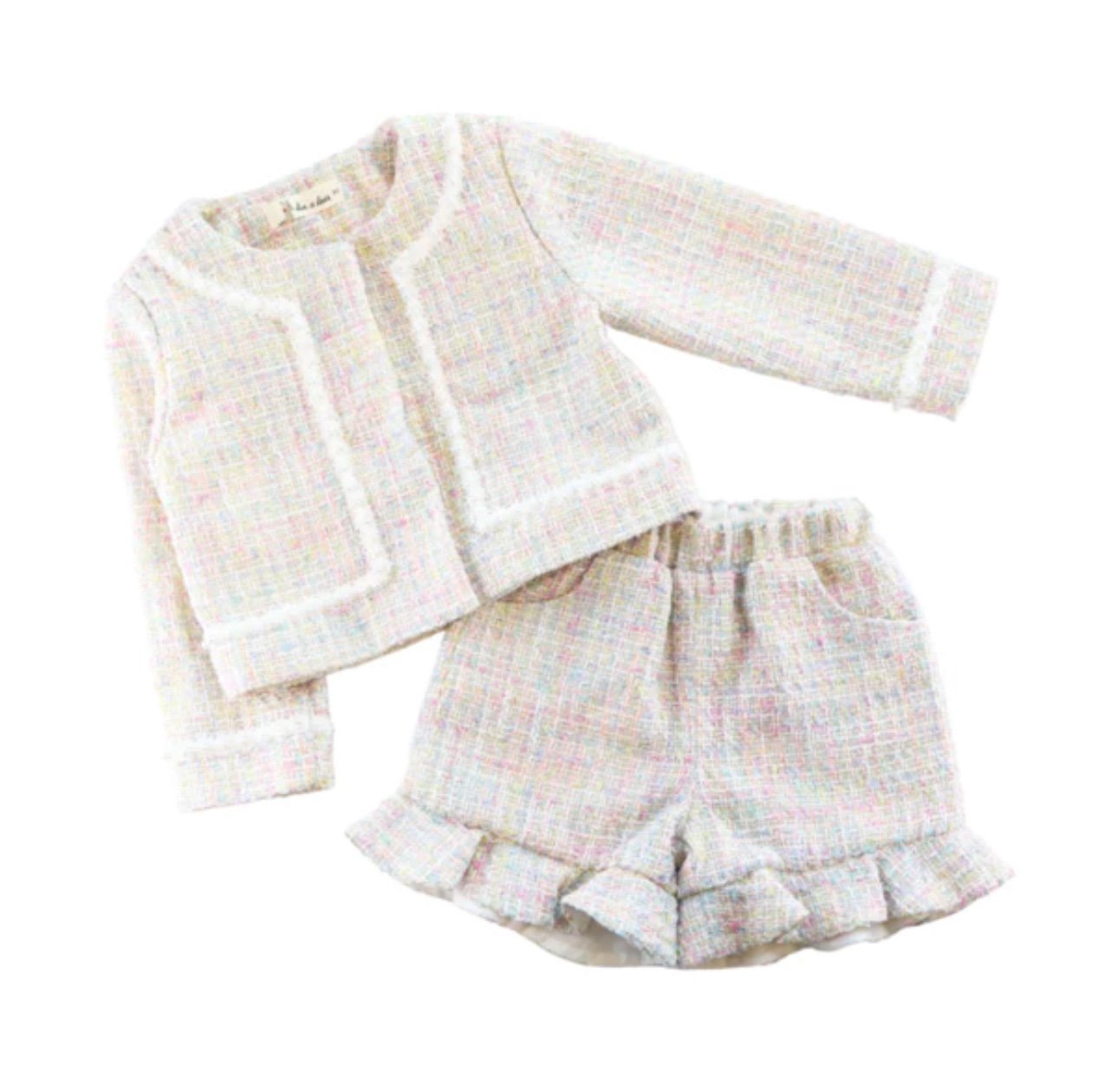 Doe a dear two piece tweed pastel short set size 6