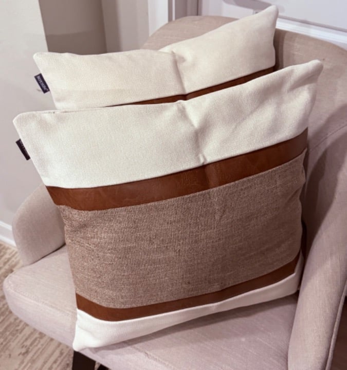 Set of 2 NEW Luxury modern decorative Pillows, 18 by 18 inches