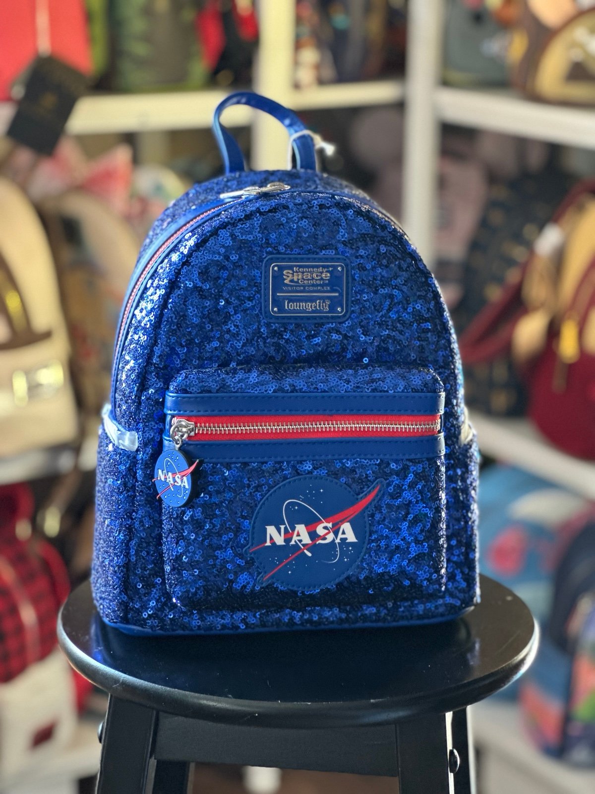 BNWT Loungefly NASA Logos Sparkle Mini Backpack