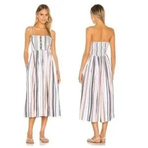 Silence +Noise Strapless Striped Jumpsuit