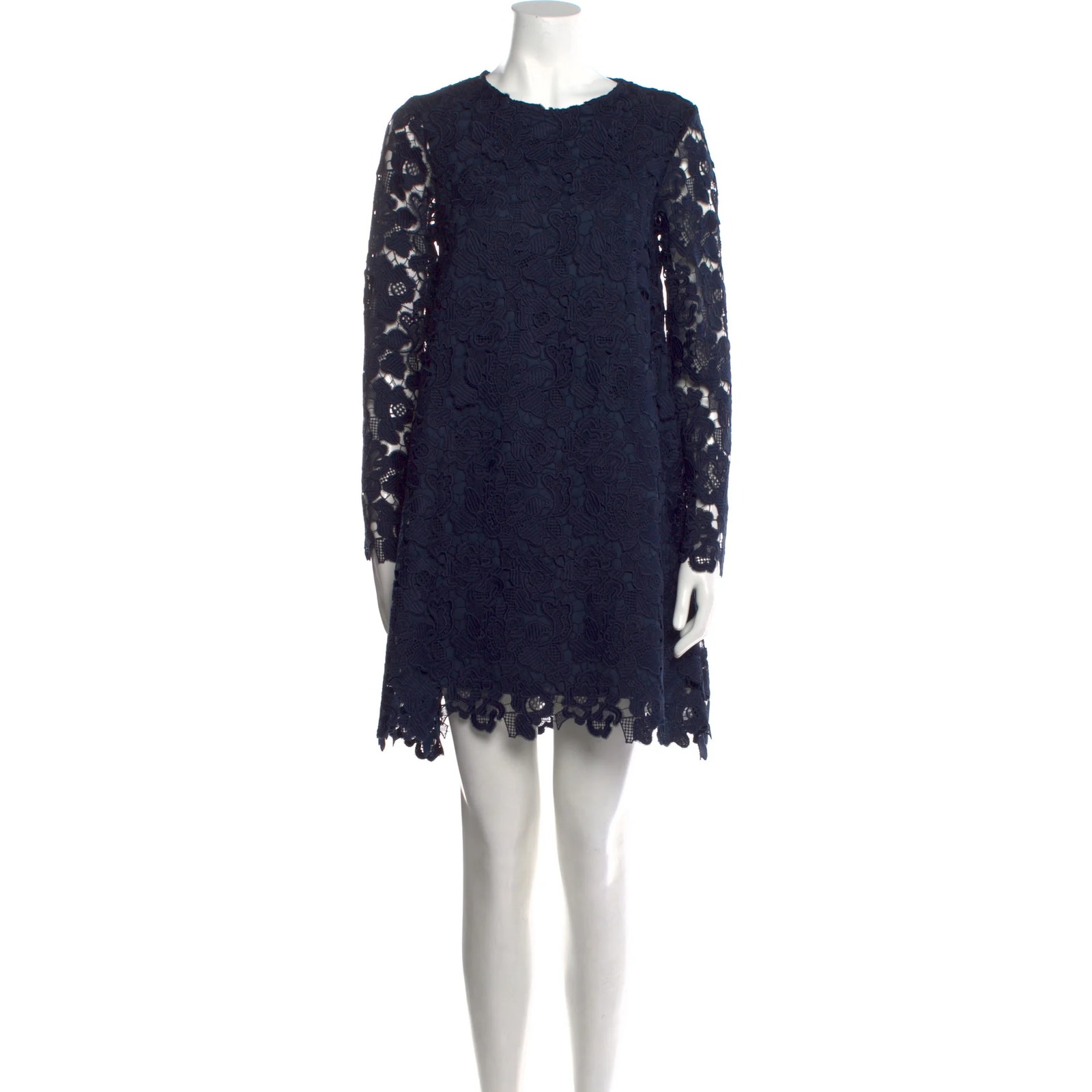 OTTOD'AME Black Blue Lace Shift Mini Dress w/ Tags Size: M | US 8