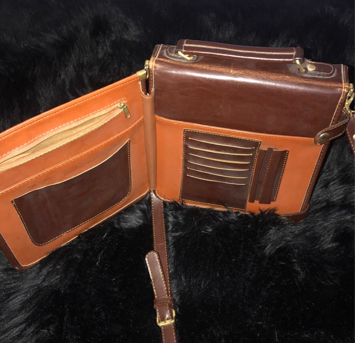 Ralph Lauren vintage crossover bag leath