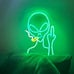 Green Alien Neon Signs, Dimmable LED Neon Signs for Wall Decor Bedroom Man Cave