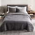 Sonoma Goods For Life Dark Gray Solid Gauze Queen Size Quilt + 2 Shams