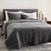 Sonoma Goods For Life Dark Gray Solid Gauze Queen Size Quilt + 2 Shams