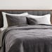 Sonoma Goods For Life Dark Gray Solid Gauze Queen Size Quilt + 2 Shams