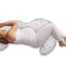 Boppy Slipcovered Total Body Pregnancy Pillow, Gray Scattered Leaves